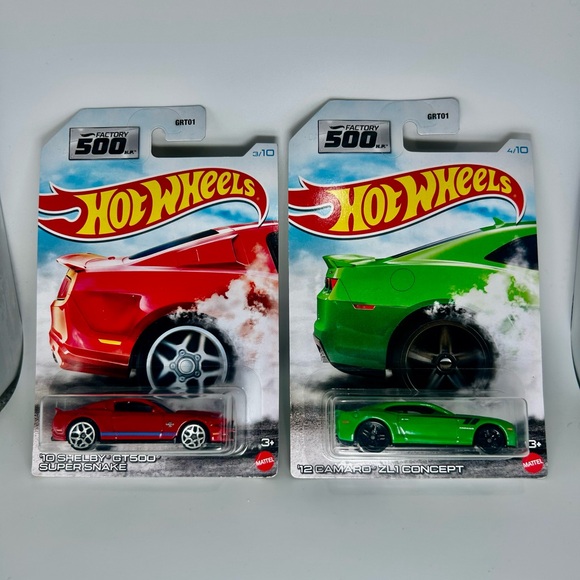 Hot Wheels Other - Hot Wheels Factory 500 HP Lot Of 2x - 2010 Shelby GT500 Super Snake & Camaro NEW